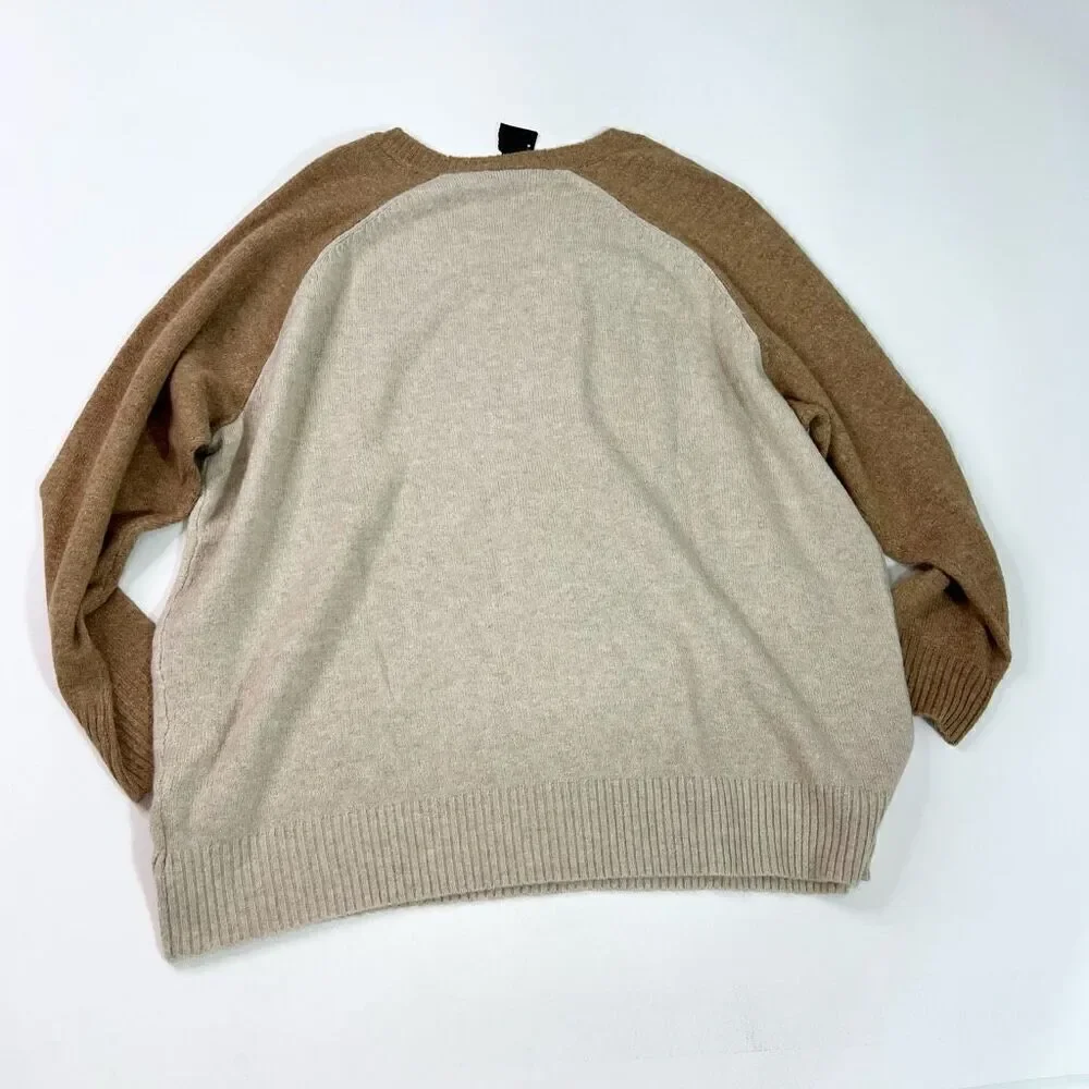 Torrid Sweater Womens 4x White Brown Heathered Ribbed Crew Neck Long Sleeve - Picture 5 of 8